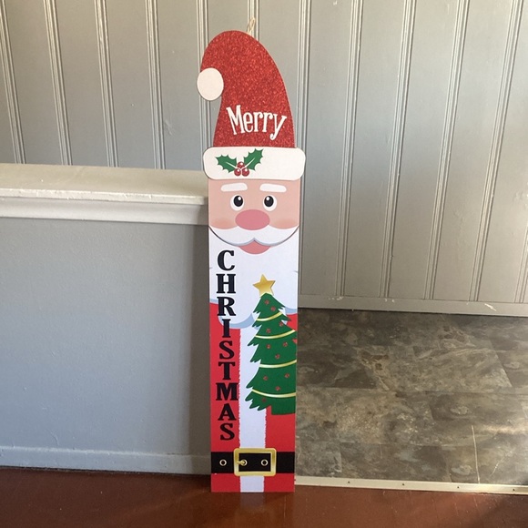 NWT- 48” Merry Christmas Santa Wooden Leaner or Hanger Decoration Sign - Picture 16 of 17